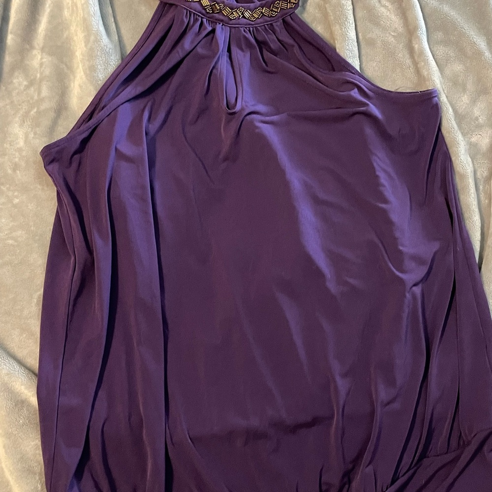 Lane Bryant Rich Purple Bare Shoulder Blouse